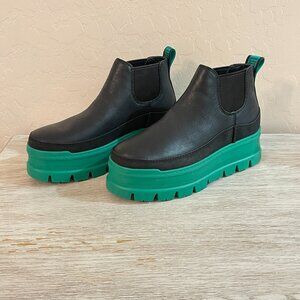 New UGG Merina 7 Boots Bootie Black Emerald Green Platform Ankle